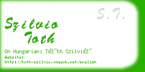 szilvio toth business card